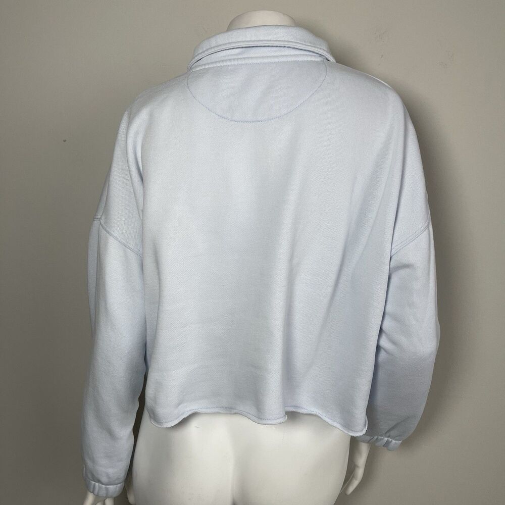 Aerie Oversized Boxy Collared Crop Cropped‎ Sweatshirt S Preppy Comfy Casual - Picture 6 of 12